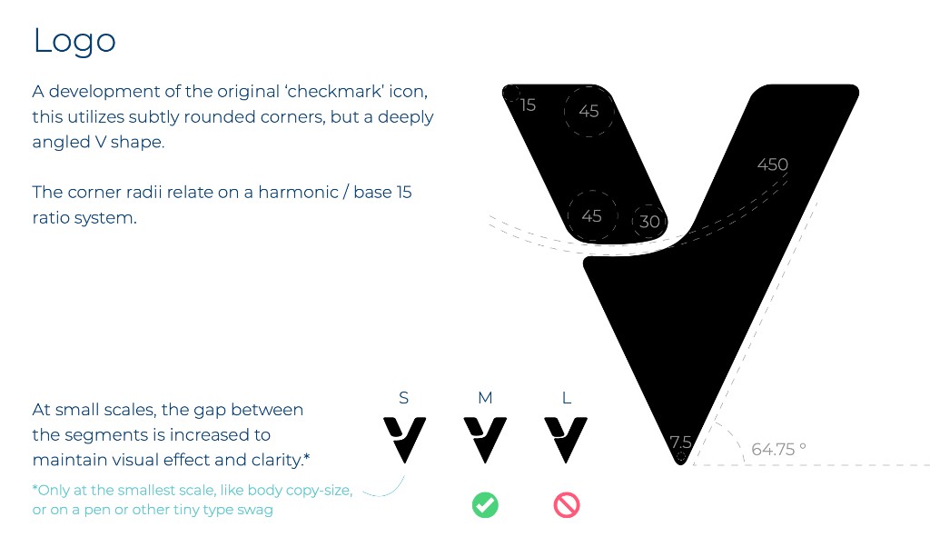 Verified Athletics logo construction and scale guidelines